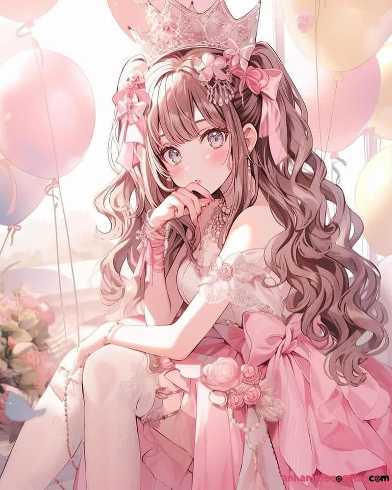 ảnh anime màu hồng đáng yêu